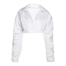將圖片載入圖庫檢視器 Hype Me Up!!! White Puffer Coats Cropped Jackets IAMQUEEN FASHION
