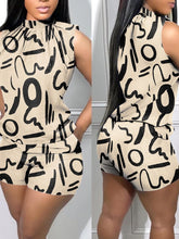 Cargar imagen en el visor de la galería, It&#39;s Me!!! Geometric Print Casual Tank Top Shorts Set IAMQUEEN FASHION
