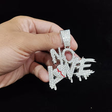 將圖片載入圖庫檢視器 Cuban Chains NO LOVE Necklace Pendants for Men and Women Heart Broke Statement Necklaces Jewelry Iced Out Bling Chain IAMQUEEN FASHION

