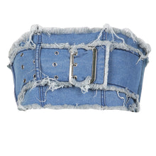 Charger l&#39;image dans la galerie, Snatched Mini Skirt, Strapless Crop Top  Jean 2 Piece Set IAMQUEEN FASHION
