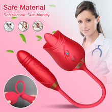 Cargar imagen en el visor de la galería, Rose Toy Dildo Vibrator for Women Clitoris Tongue Licking IAMQUEEN FASHION
