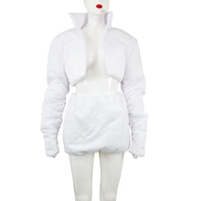 Load image into Gallery viewer, Hype Me Up!!! White Puffer Coats Cropped Jackets IAMQUEEN FASHION
