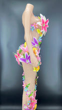 Cargar imagen en el visor de la galería, Island Girl!!! Sparkly Rhinestones Nude Mesh Transparent Flowers long Dress IAMQUEEN FASHION
