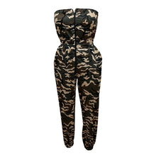 Load image into Gallery viewer, Salute!! Camouflage Backless Strapless Zipper  Jumpsuit IAMQUEEN FASHION
