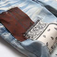 Load image into Gallery viewer, On Go!! Paisley Bandana  Patch Jeans IAMQUEEN FASHION
