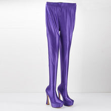 Load image into Gallery viewer, All in 1 u done Chunky Heel over-the-Knee One-Piece Elastic Pants Boots IAMQUEEN FASHION
