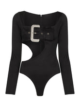 Load image into Gallery viewer, It&#39;s the Cut Out Diamond Buckle Bodysuits For Me!!! IAMQUEEN FASHION
