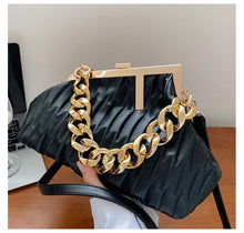 Load image into Gallery viewer, Buss Dwn Luxury Triangle  Gold Thick Chain Cross body Bags IAMQUEEN FASHION
