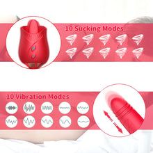 將圖片載入圖庫檢視器 Rose Toy Dildo Vibrator for Women Clitoris Tongue Licking IAMQUEEN FASHION
