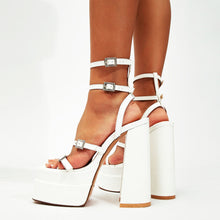 Load image into Gallery viewer, Buckle Up!!! Ankle Strap Gladiator Platform Heels IAMQUEEN FASHION
