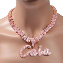 Cargar imagen en el visor de la galería, Iced Out CZ Personalized Name Plate Necklace IAMQUEEN FASHION
