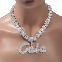 將圖片載入圖庫檢視器 Iced Out CZ Personalized Name Plate Necklace IAMQUEEN FASHION
