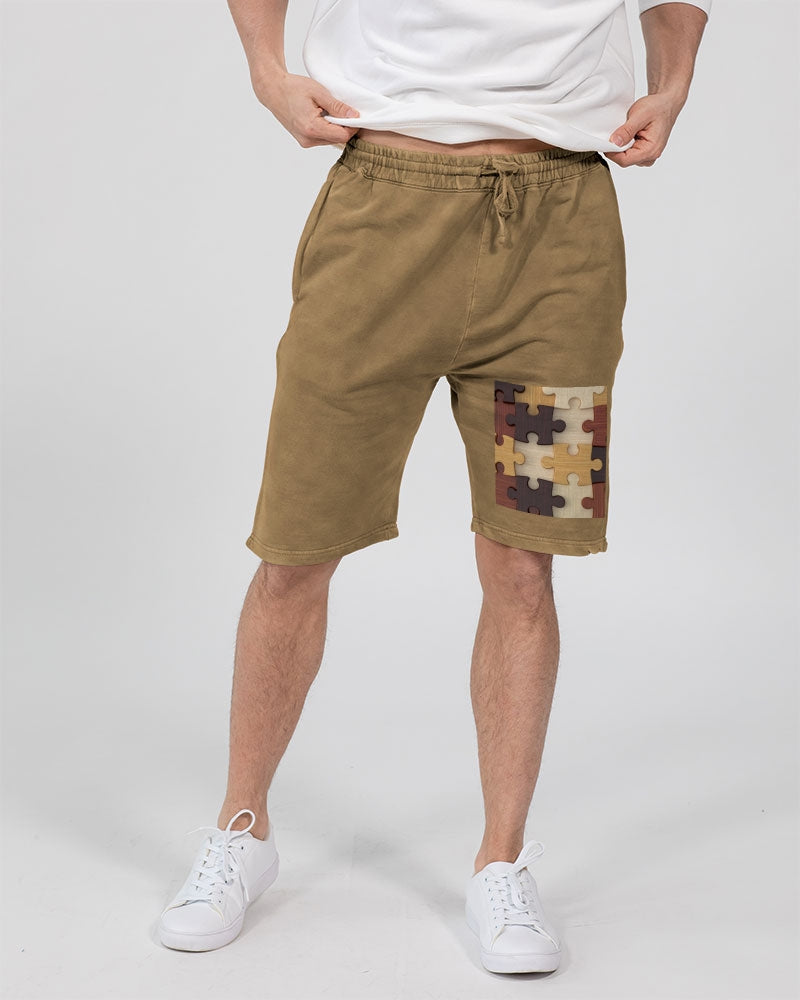 The Puzzle Of Brown Pieces Vintage Shorts IAMQUEEN FASHION 