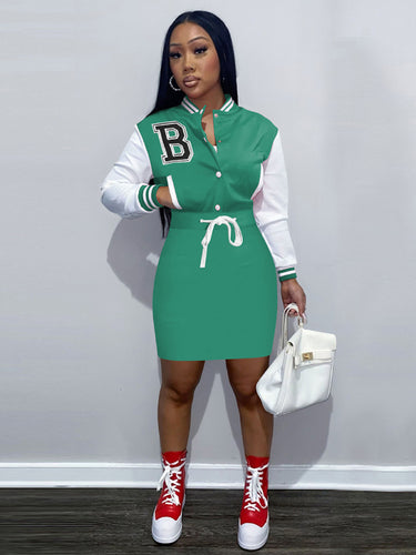 B Stands For Boss!!! Embroidered Lette Dress kakaclo